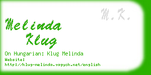 melinda klug business card